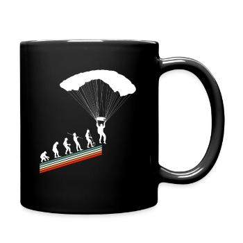Evolution Vintage Retro Skydiver Skydiver Skydiving - Full Colour Mug - black - Right