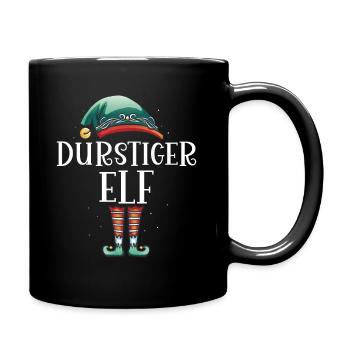 Weihnachten Partnerkostüm Durstige Elf Elfe Elfen - Tasse einfarbig - Schwarz - Rechts