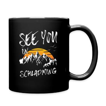 Schladming Skiing Mountain Snowboarding Austria - Full Colour Mug - black - Right