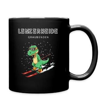 Lenzerheide Graubünden Schweiz Retro Ski T-Rex - Tasse einfarbig - Schwarz - Rechts