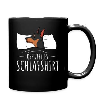 Offizielles Schlafshirt Zwergpinscher - Tasse einfarbig - Schwarz - Rechts