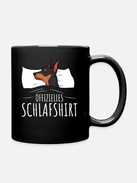 Offizielles Schlafshirt Zwergpinscher - Tasse einfarbig - Schwarz