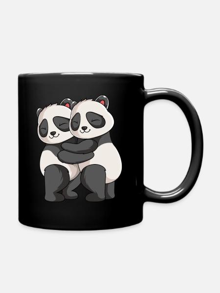 Panda Liebhaber Pandabär Mädchen Kinder - Tasse einfarbig - Schwarz