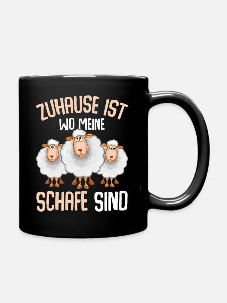 Zuhause ist wo meine Schafe sind - Tasse einfarbig - Schwarz
