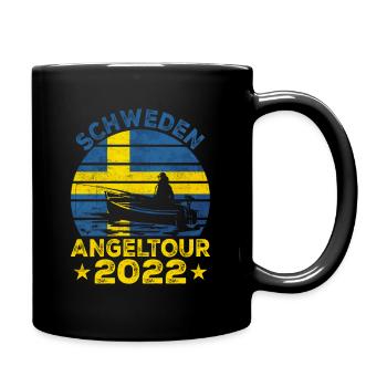 Schweden Angeltour 2022 Angeln in Schweden - Tasse einfarbig - Schwarz - Rechts