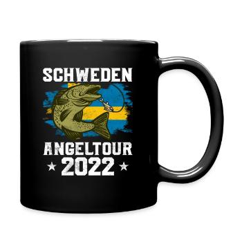 Schweden Angeltour 2022 Angeln in Schweden - Tasse einfarbig - Schwarz - Rechts