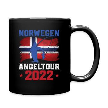 Norwegen Angeltour 2022 Angeltrip nach Norwegen - Tasse einfarbig - Schwarz - Rechts