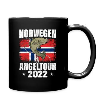 Norwegen Angeltour 2022 Angeltrip nach Norwegen - Tasse einfarbig - Schwarz - Rechts