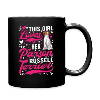 This girl loves her Parson Russell Terrier - Full Colour Mug - black - Right