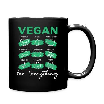 Vegan für alles Vegetarisch Gesunder Veganismus - Tasse einfarbig - Schwarz - Rechts
