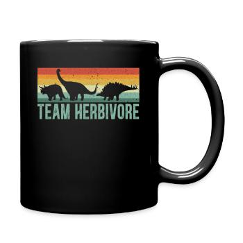 Team Herbivore Vegetarisches Gemüse Dinosaurier Vegan - Tasse einfarbig - Schwarz - Rechts