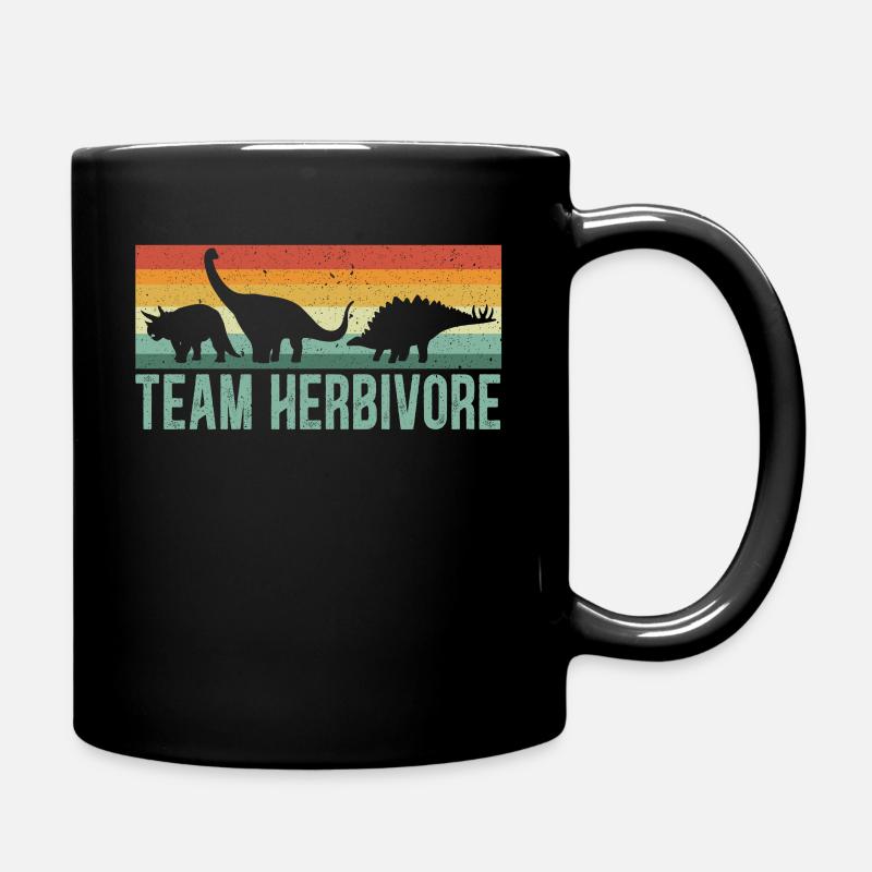 Team Herbivore Vegetarisches Gemüse Dinosaurier Vegan - Tasse einfarbig - Schwarz