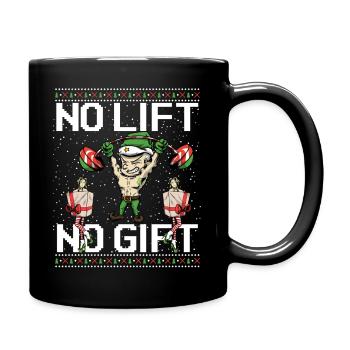 No Lift no Gift pull de Noël moche - Mug uni - noir - Droite