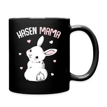 Hasenmama Hase Kaninchen Ostern Hasen - Tasse einfarbig - Schwarz - Rechts