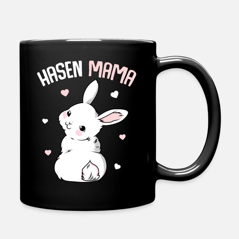 Hasenmama Hase Kaninchen Ostern Hasen - Tasse einfarbig - Schwarz