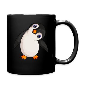 Pinguin Liebhaber Penguin Mädchen - Tasse einfarbig - Schwarz - Rechts