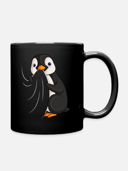 Pinguin Liebhaber Penguin Kinder Damen - Tasse einfarbig - Schwarz