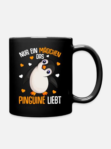 Pinguin Nur ein Mädchen das Pinguine liebt - Tasse einfarbig - Schwarz