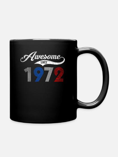 Awesome Since 1972 50th Birthday - Full Colour Mug - black