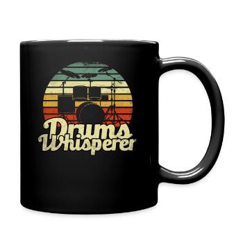Schlagzeug Schlagzeuger - Tasse einfarbig - Schwarz - Rechts