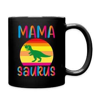 Mama Saurus Rainbow Sunset - Full Colour Mug - black - Right