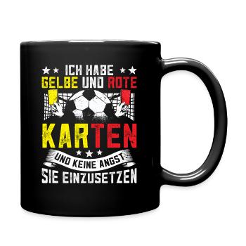 Schiri Schiedsrichter Karten Fußball Gelbe Karte - Tasse einfarbig - Schwarz - Rechts