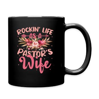 Church Christian Rockin Life As A Pastors Wife - Full Colour Mug - black - Right