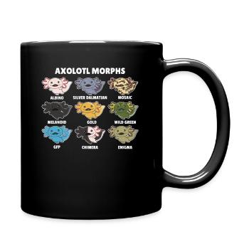 Axolotls aus der Welt süße Tiere Axolotl Arten - Tasse einfarbig - Schwarz - Rechts