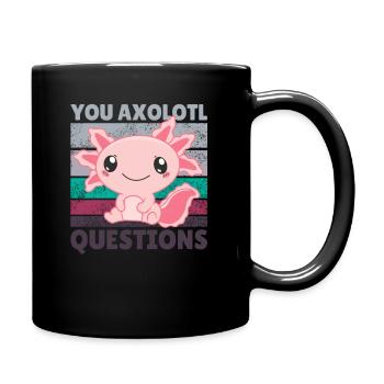 Axolotl lovers cute animals children axolotl - Full Colour Mug - black - Right