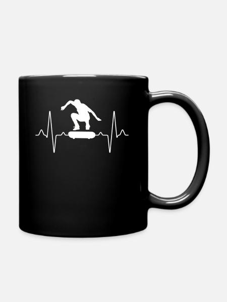 Skater Skate Heartbeat - Mug uni - noir
