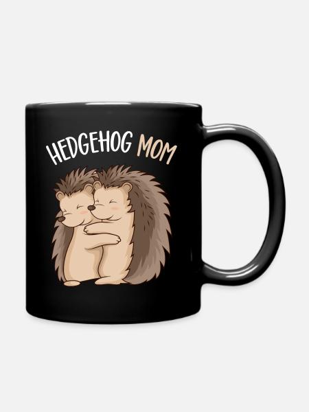 Igel Mama Haustier Frauen - Tasse einfarbig - Schwarz