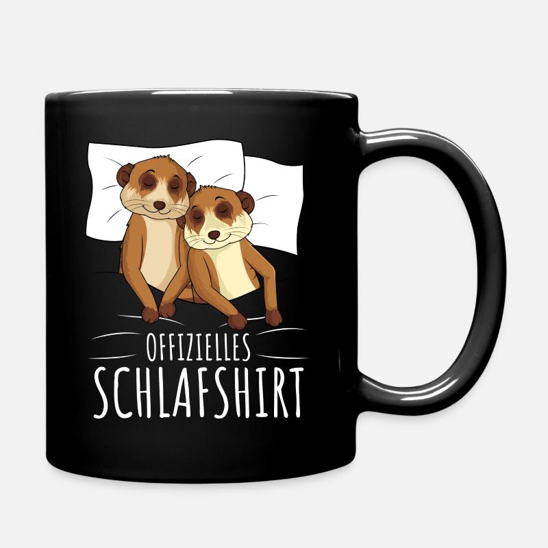 Offizielles Schlafshirt Erdmännchen Meerkat - Tasse einfarbig - Schwarz