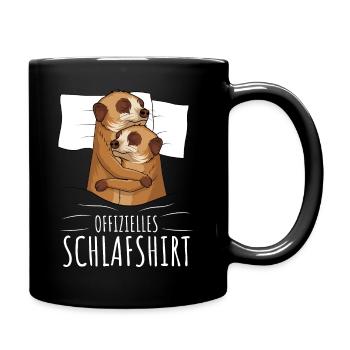 Offizielles Schlafshirt Erdmännchen - Tasse einfarbig - Schwarz - Rechts