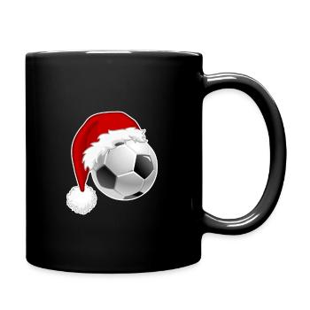Footballers Christmas design football christmas hat - Full Colour Mug - black - Right