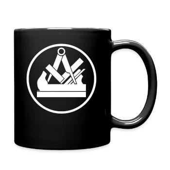 Schreiner Tischler Zunftzeichen - Tasse einfarbig - Schwarz - Rechts