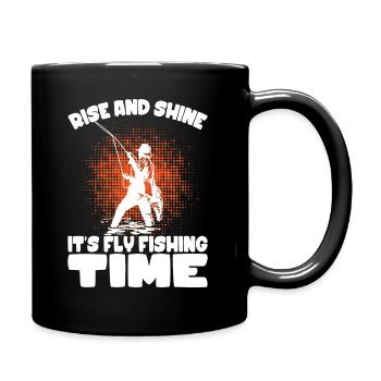 Fly Fishing Fishing Fish Angler Angel Gift - Full Colour Mug - black - Right