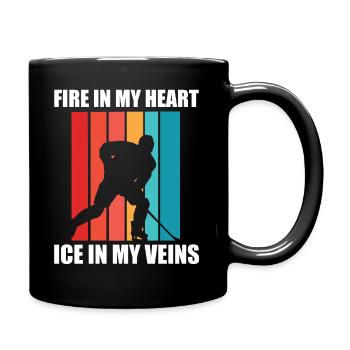Hockey sur glace - Du feu dans mon cœur, de la glace dans mes veines - Mug uni - noir - Droite