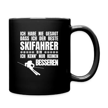 Der Beste Skifahrer - witziger Spruch Ski - Tasse einfarbig - Schwarz - Rechts