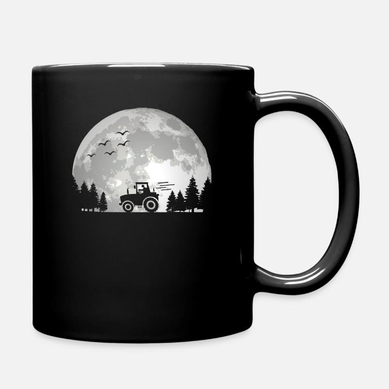 Traktorfahrer Traktor Trecker Landwirt Bauer Mond - Tasse einfarbig - Schwarz