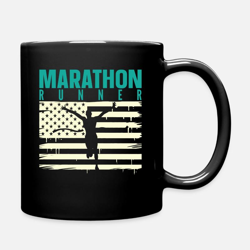 Marathon Marathonlauf Marathonläufer Geschenk - Tasse einfarbig - Schwarz
