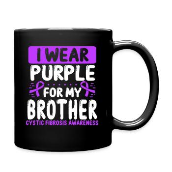 Brother Purple Twin Cystic Fibrosis Awareness - Tasse einfarbig - Schwarz - Rechts