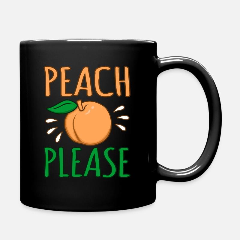 Pfirsich - Tasse einfarbig - Schwarz
