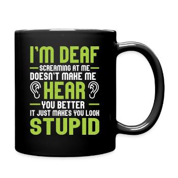 Deaf-mute Deaf Sign language Deaf hearing - Full Colour Mug - black - Right