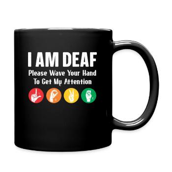 Deaf-mute Deaf Sign language Deaf hearing - Full Colour Mug - black - Right