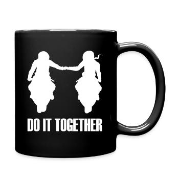 Bikercouple Together Liebe Motorrad Paar Pärchen - Tasse einfarbig - Schwarz - Rechts