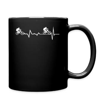 Rennräder Auf EKG Linie - Tasse einfarbig - Schwarz - Rechts