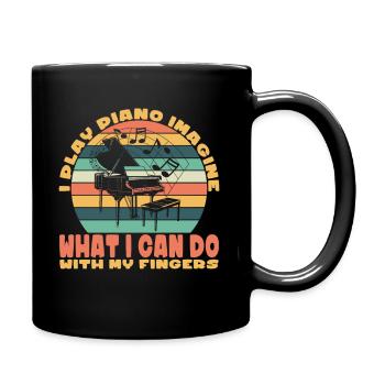 Piano Piano Pianiste Cadeau - Mug uni - noir - Droite