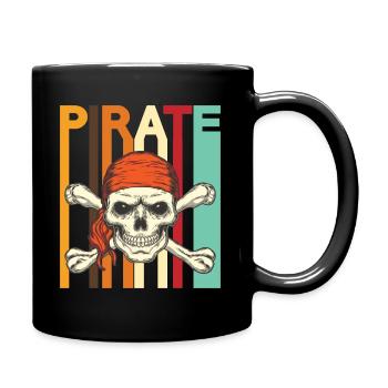 Conception rétro de crâne de pirate - Mug uni - noir - Droite
