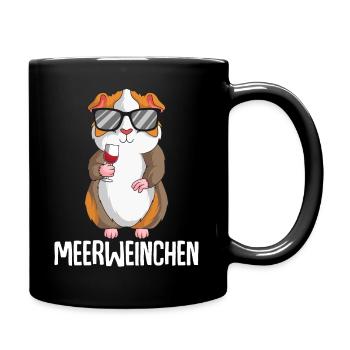 Meerweinchen Meerschweinchen Wein - Tasse einfarbig - Schwarz - Rechts