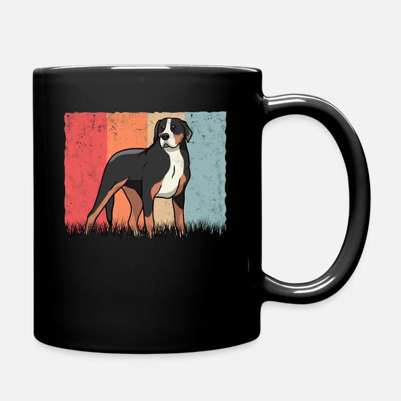 Großer Schweizer Sennenhund Retro - Tasse einfarbig - Schwarz